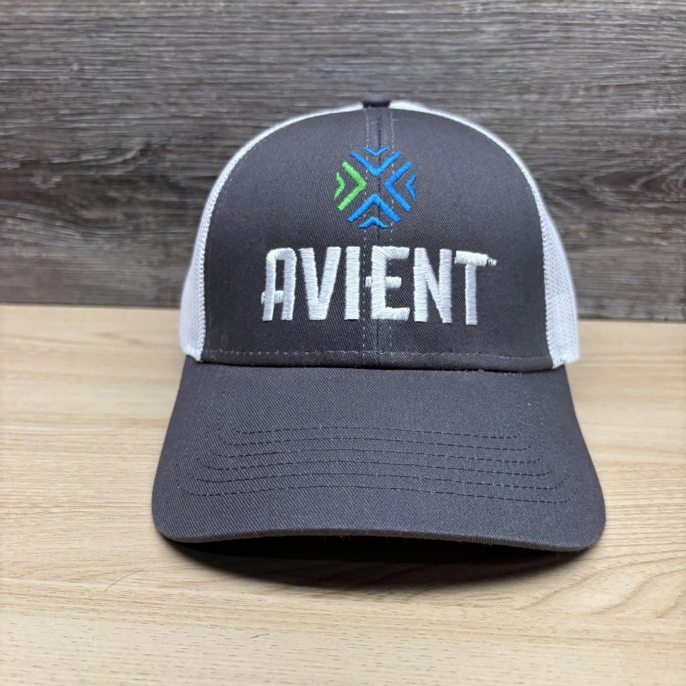 Avient Hat Cap Snap Back Mens One Size Gray White Mesh Trucker Cap America